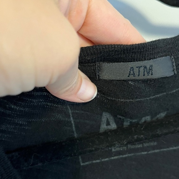 ATM Anthony Thomas Melillo Slub Jersey Classic V-Neck Tee Black Medium - Picture 7 of 10